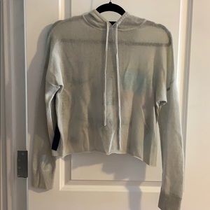 Skull cashmere crop hoodie